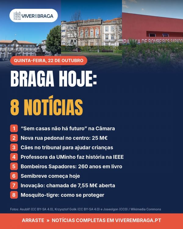 📰 BRAGA HOJE: 8 notícias que você precisa saber | 22 de outubro Arraste para o lado 👉 e salve para ler depois…
