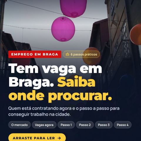 TEM VAGA EM BRAGA. Saiba onde procurar. Braga cria mais de 2.000 empregos por ano, e há empresas contratando …
