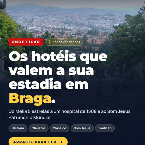 ONDE FICAR EM BRAGA | Guia de hotéis 2026 Escolhemos e verificamos, um a um, os hotéis que valem a sua estadi…