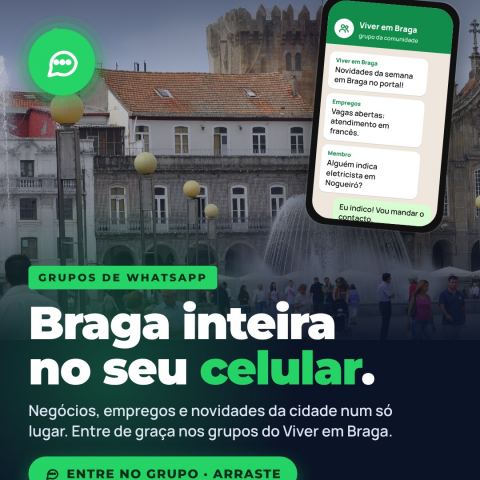 BRAGA INTEIRA NO SEU CELULAR. Entre nos grupos de WhatsApp do Viver em Braga. Procura um profissional, quer d…