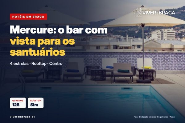 Mercure Braga Centro O Bar No Ultimo Piso Com Vista Para O Bom Jesus E O Sameiro